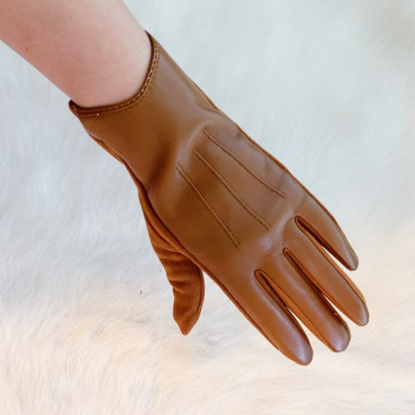 Buttered Vegan Leather Motorcycle Gloves
