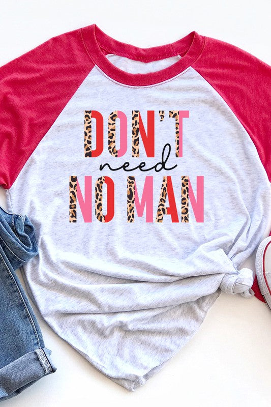 Valentine's Day Leopard Don't Need No Man Raglan