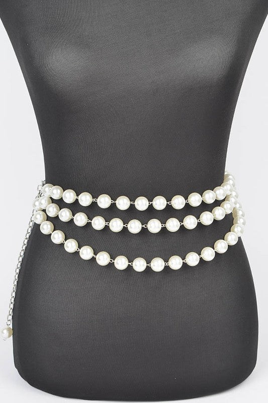 Pearl Station Iconic Layered Chain Belt