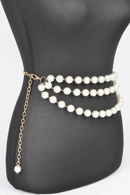 Pearl Station Iconic Layered Chain Belt