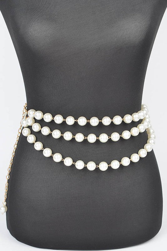 Pearl Station Iconic Layered Chain Belt