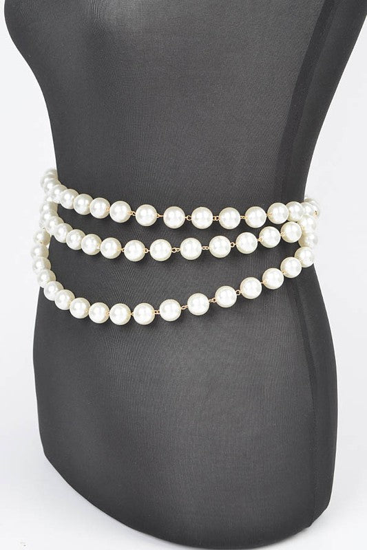 Pearl Station Iconic Layered Chain Belt