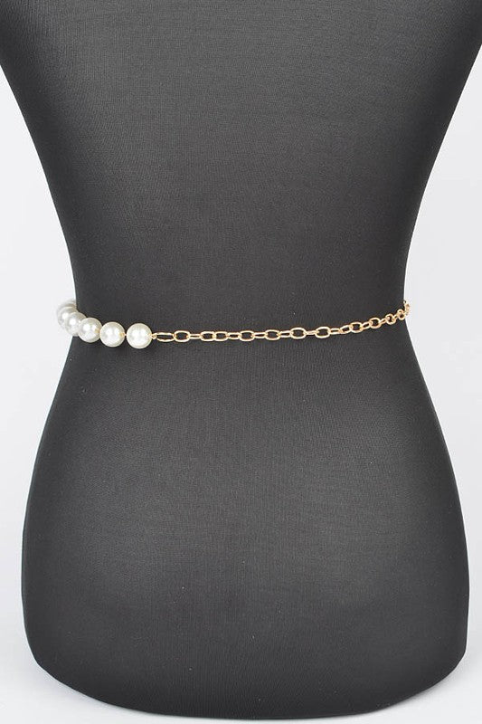 Pearl Station Iconic Layered Chain Belt