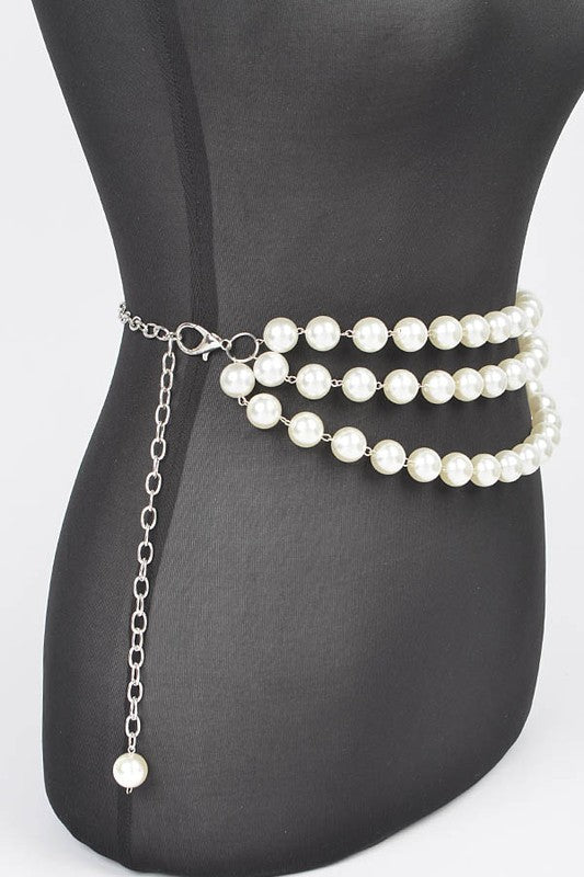 Pearl Station Iconic Layered Chain Belt