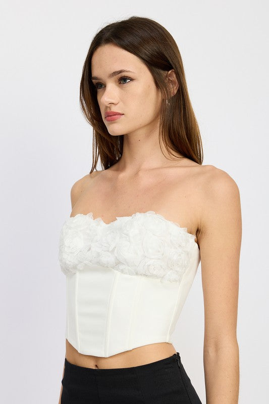 CORSET TOP WITH LACE DETAIL