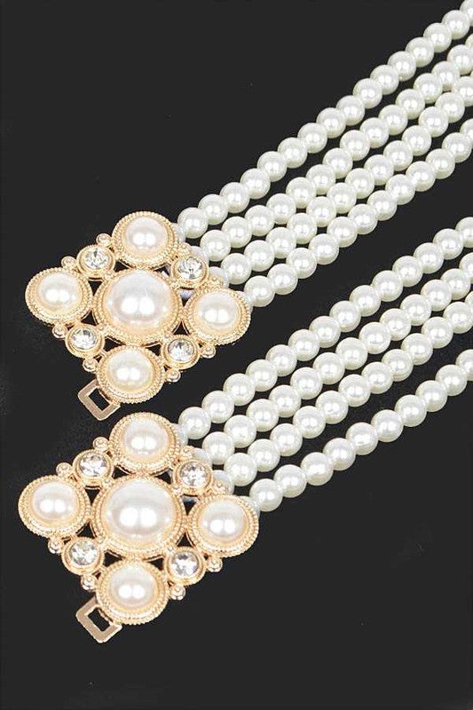 Faux Pearl Classy Elastic Belt