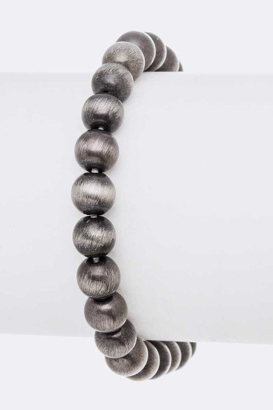Compressed Stone Navajo Beads Stretch Bracelet