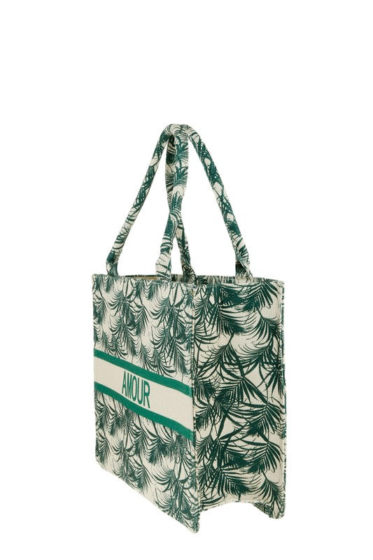 AMOUR Tropical Oblique Book Tote Bag