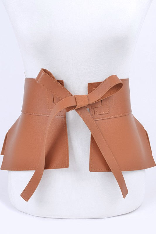 Iconic Faux Leather Skirt Tie Belt