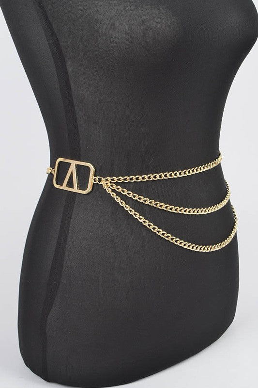 Iconic Logo Layered Chain Belt