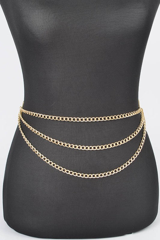 Iconic Logo Layered Chain Belt