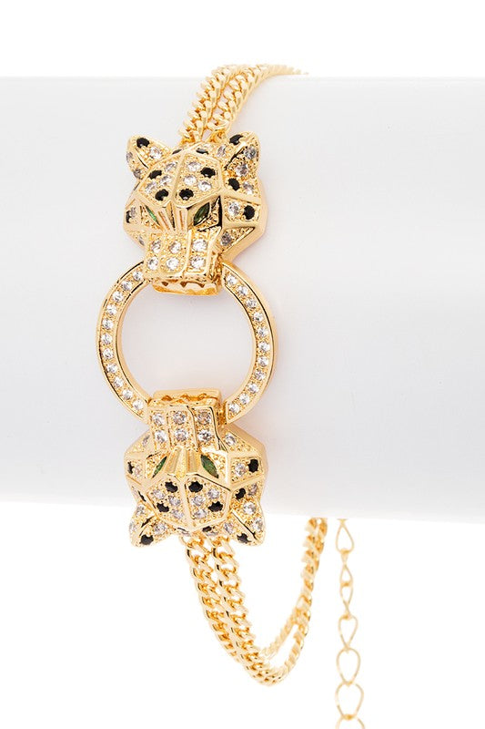 Double Leopard CZ Bracelet