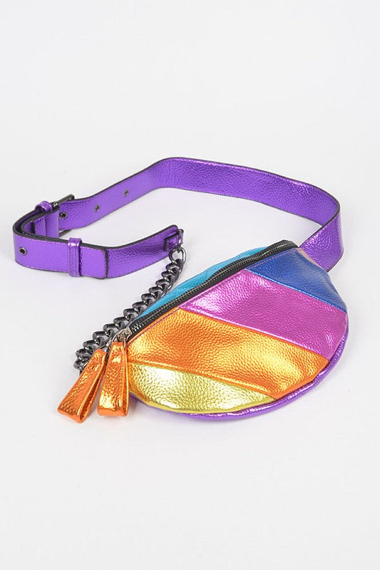 Metallic Piecing Vintage Inspired Fanny Pack