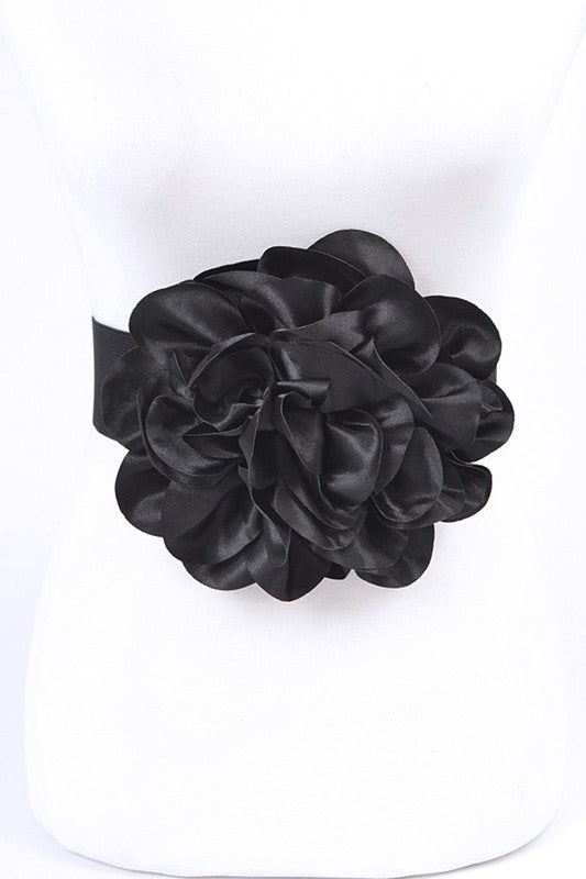 Oversize Satin Flower Elastic Belt