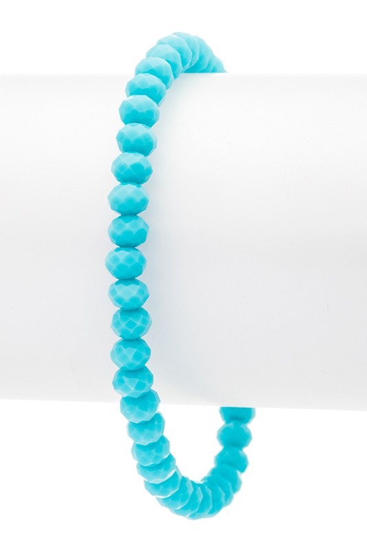 Initial K Turquoise Charm Stretch Bracelet