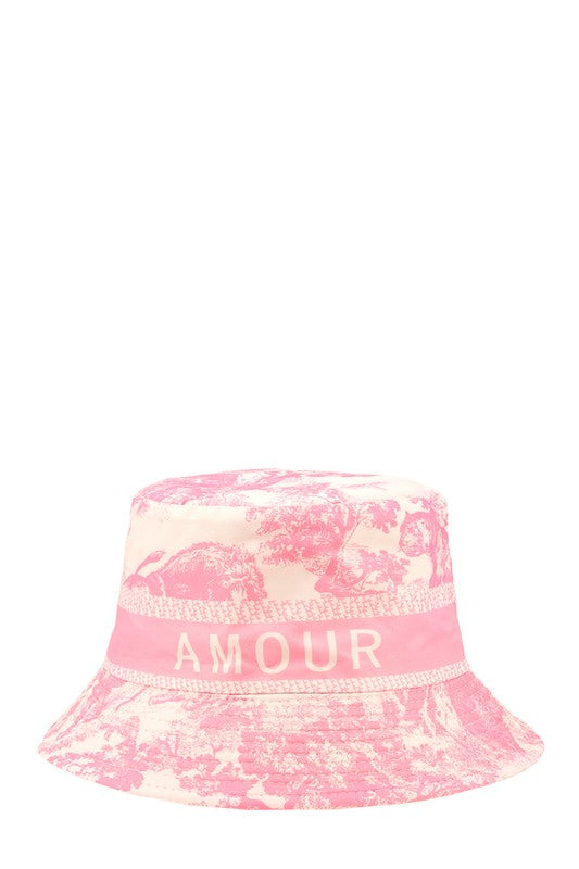 Tree And AMOUR Embroidery Bucket Hat