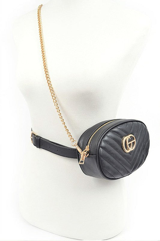 Chain Accent Crossbody Handbag
