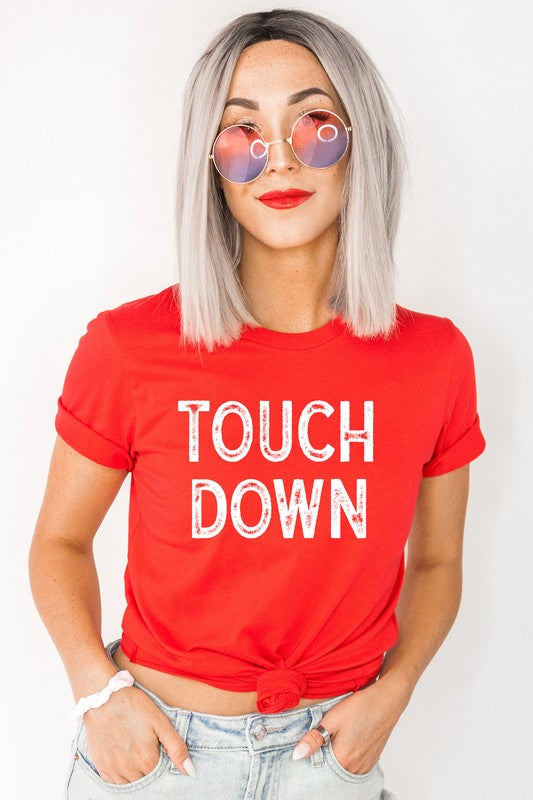 Game Day Football Distressed Touch Down Tee