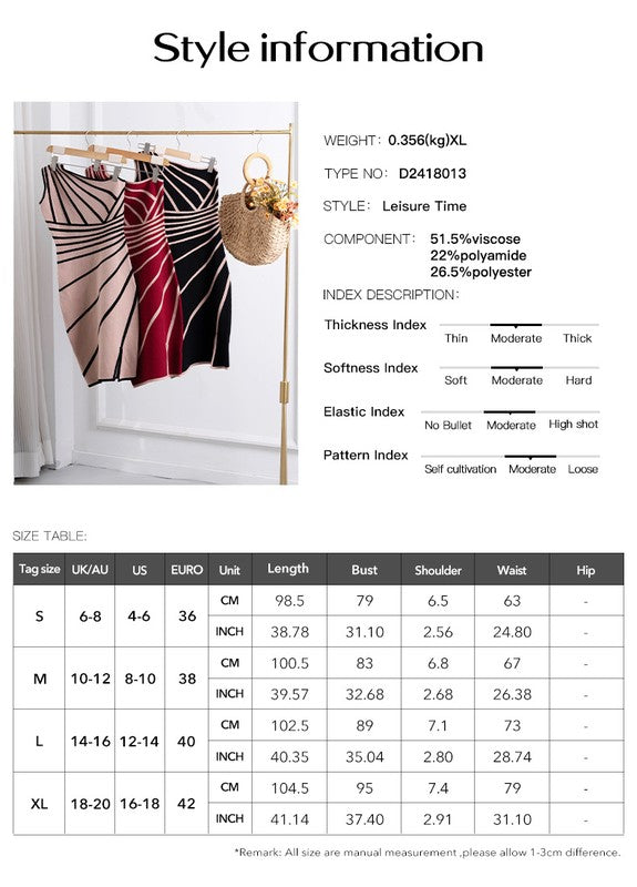 Women's Striped One Shoulder Dress Side Slit