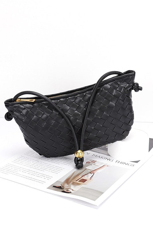 Weaved Faux Leather Easy Shoulder Bag