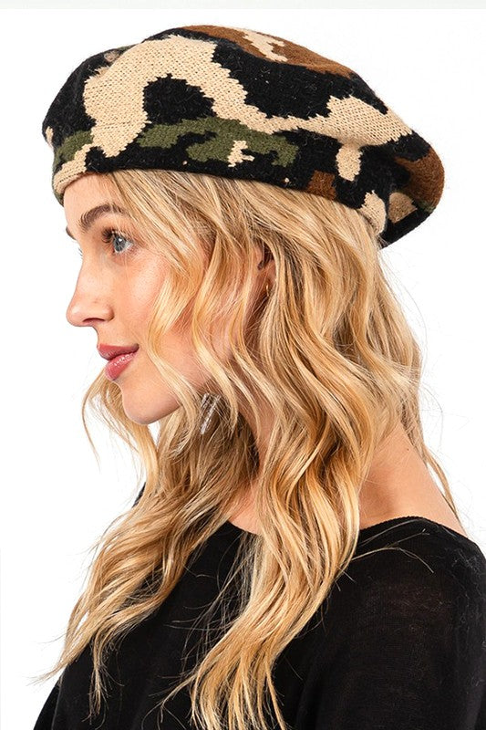 Camouflage Knitted Beret