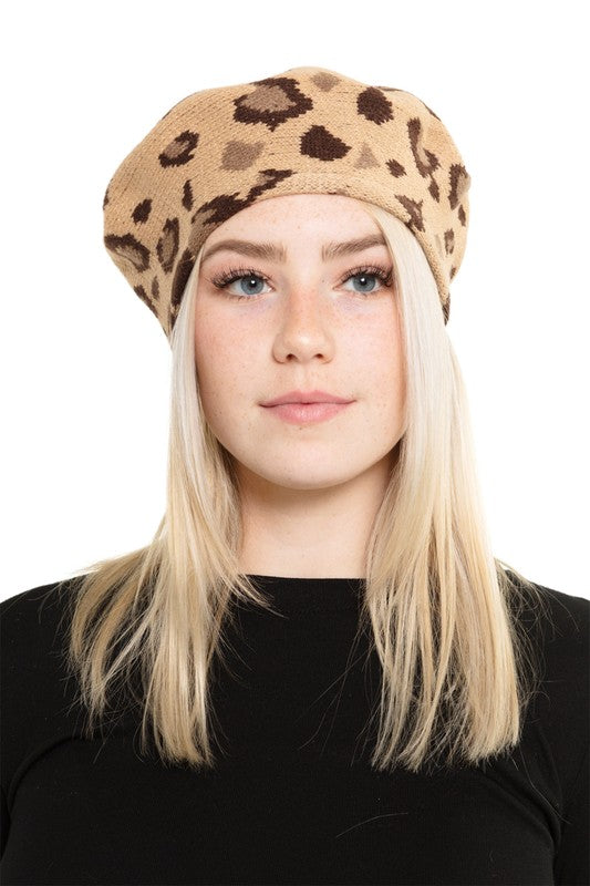 Leopard Stretchy Beret