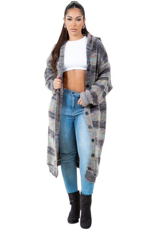 Women's Plaid Fashion Maxi Cardigan