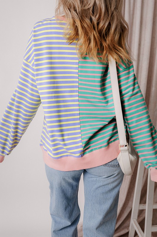 Colorblock Drop Shoulder Oversize Sweatshirt