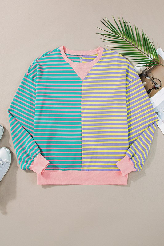 Colorblock Drop Shoulder Oversize Sweatshirt