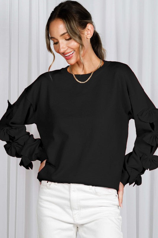 Long Sleeve Bow Detail Sweater