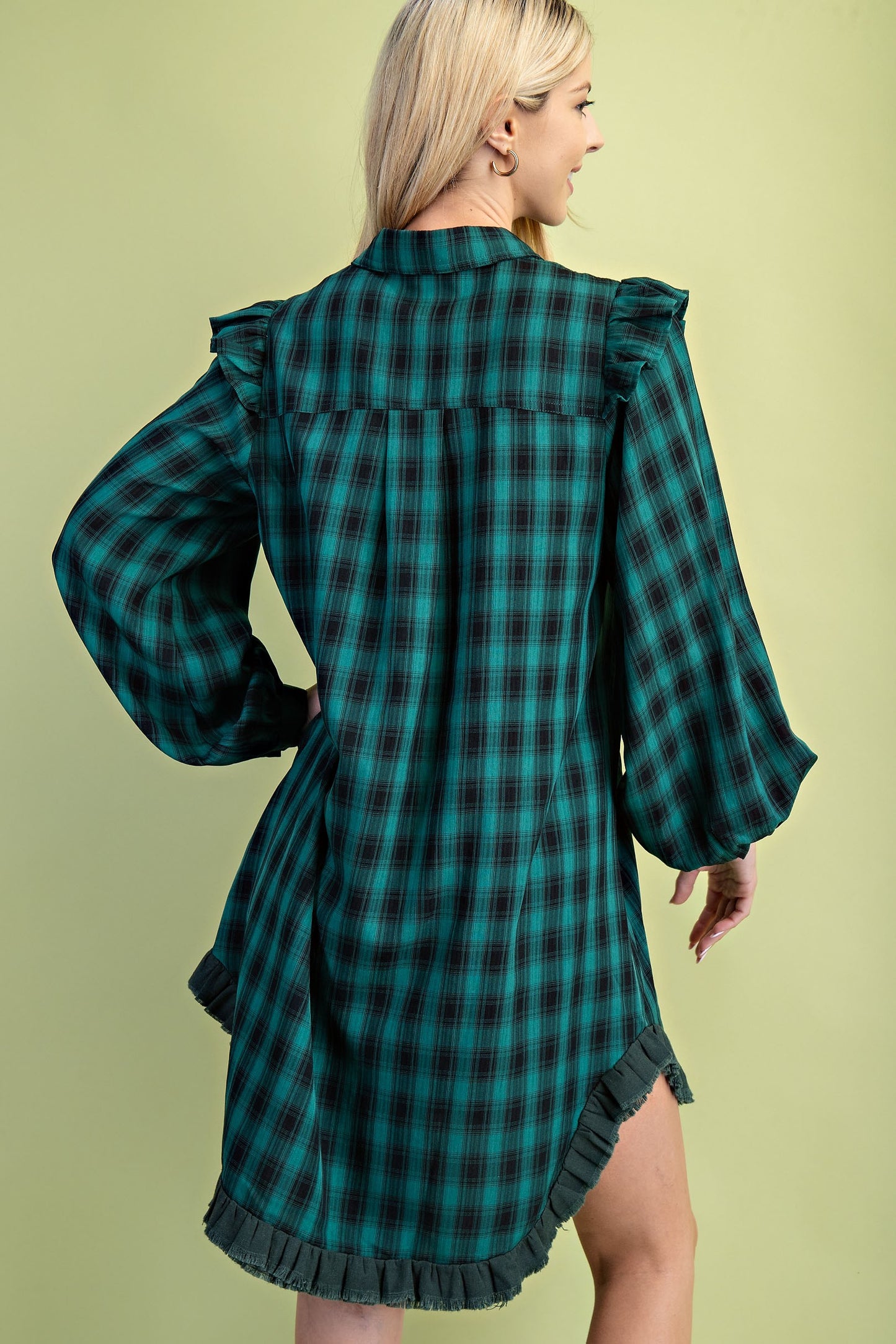 Plaid Mini Shirt Dress