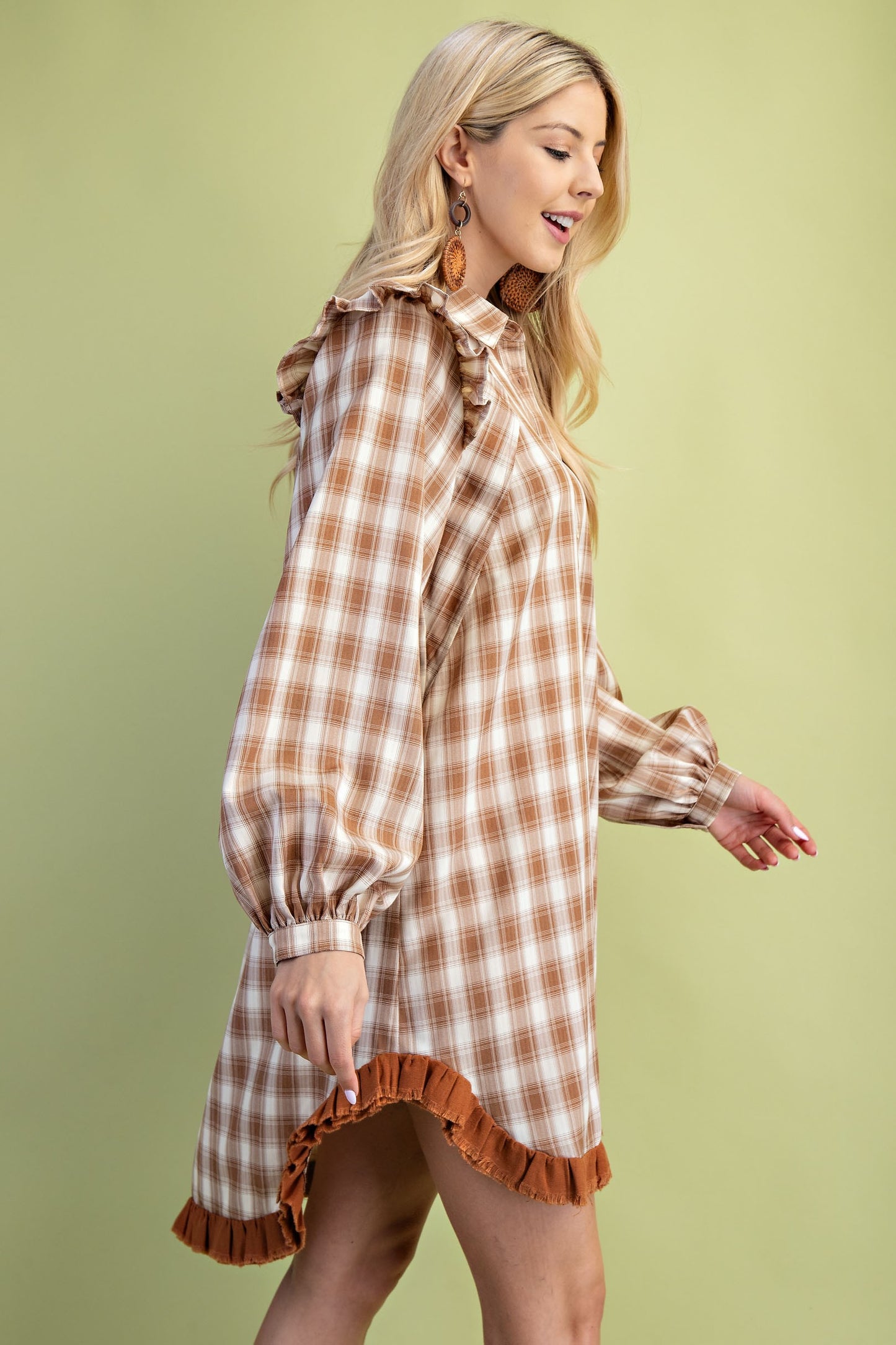 Plaid Mini Shirt Dress