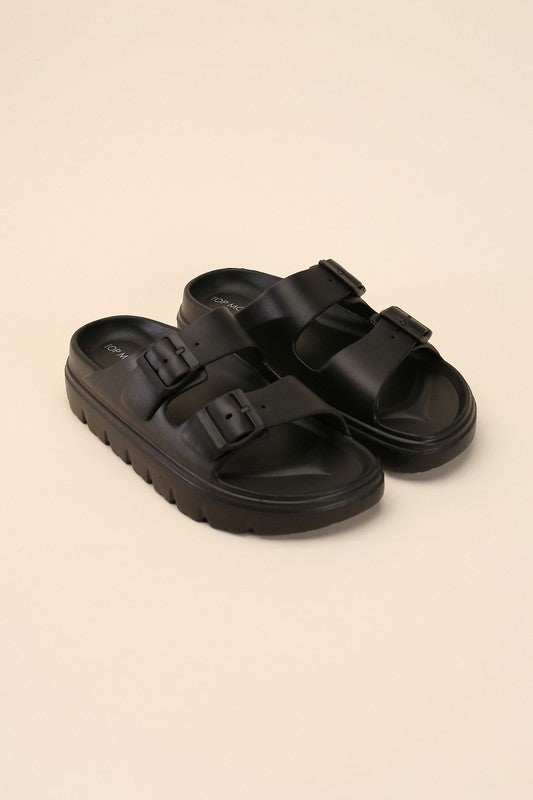 Buckle Strap Slip-on Slides