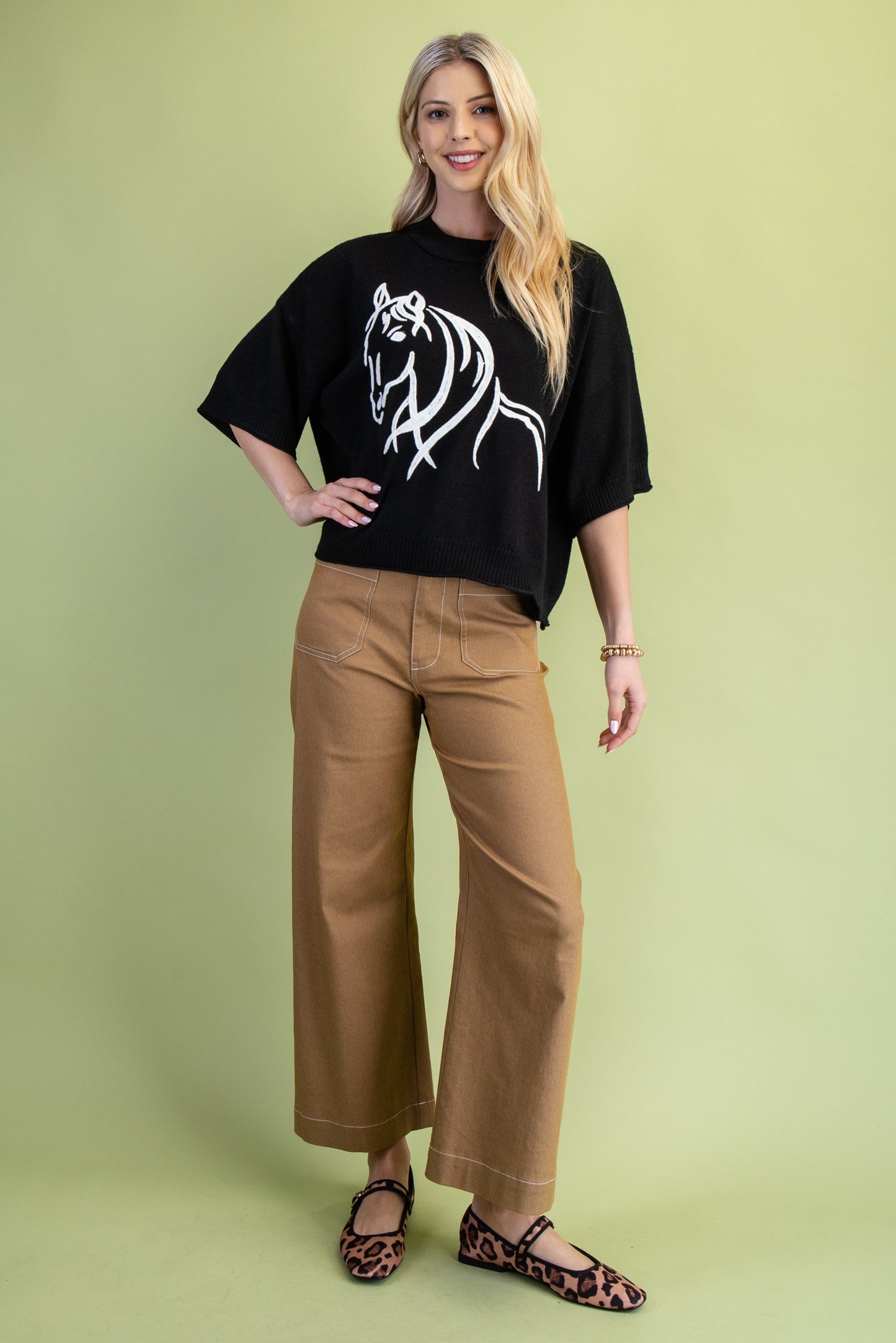 Women's Western Horse Motif Sweater
