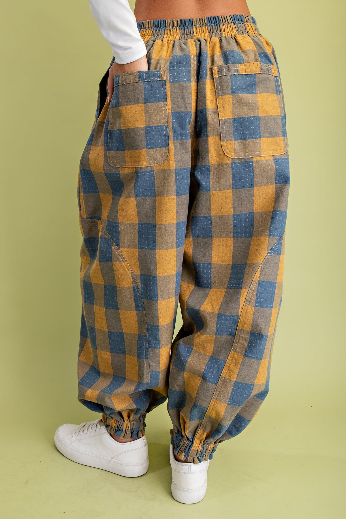 Checkered Print Balloon Style Pants
