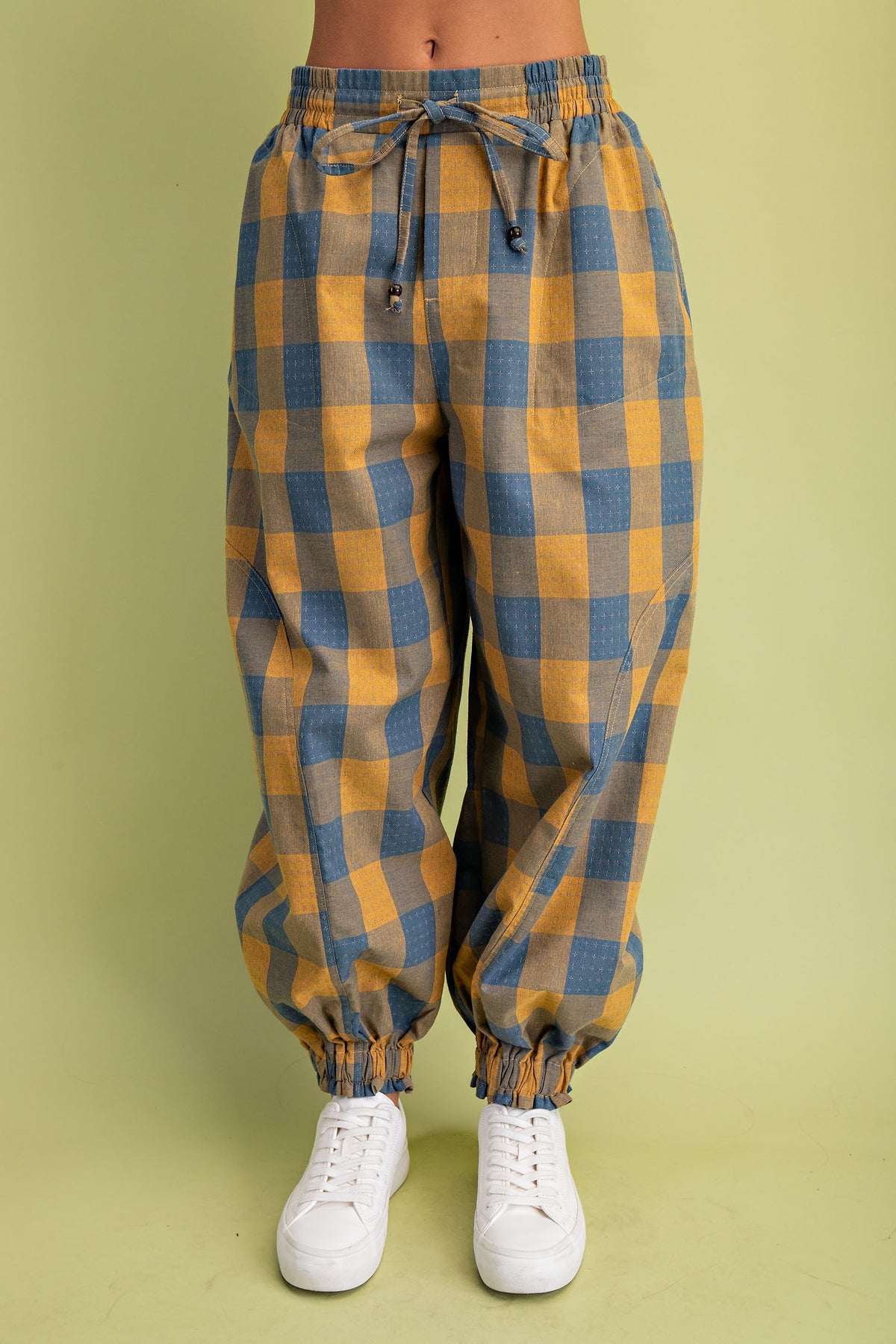 Checkered Print Balloon Style Pants