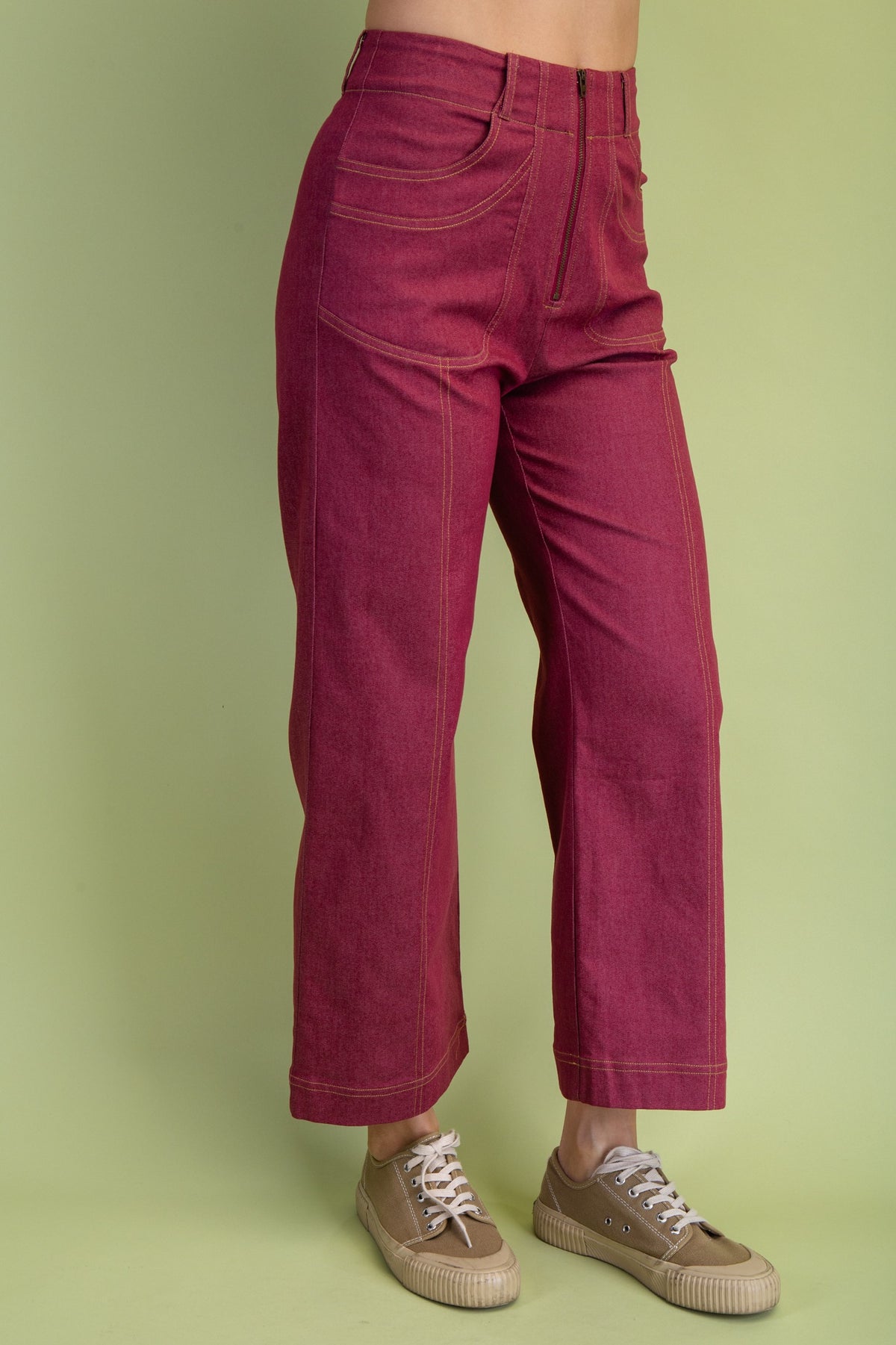 Gigio's Ankle Cropped Exposed Zipper Pants