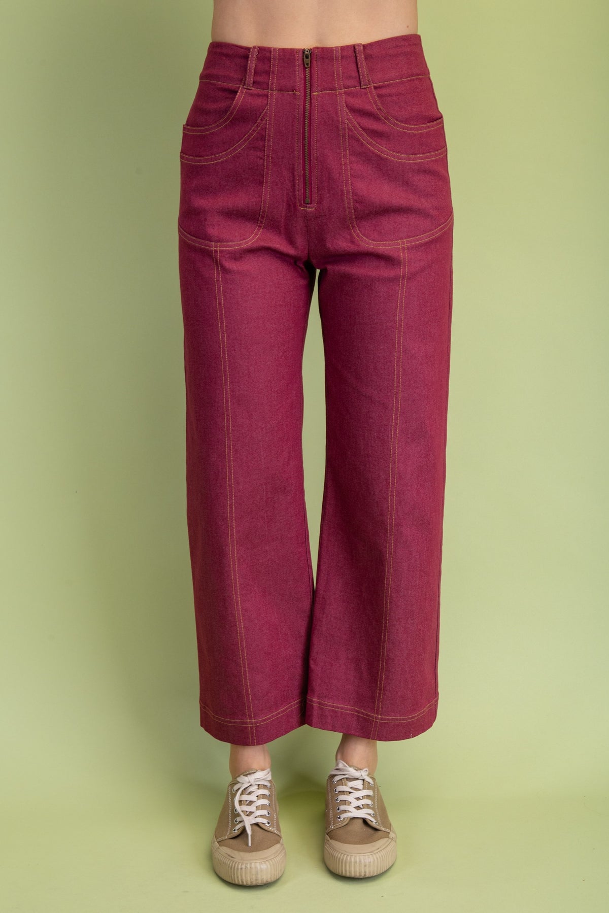 Gigio's Ankle Cropped Exposed Zipper Pants