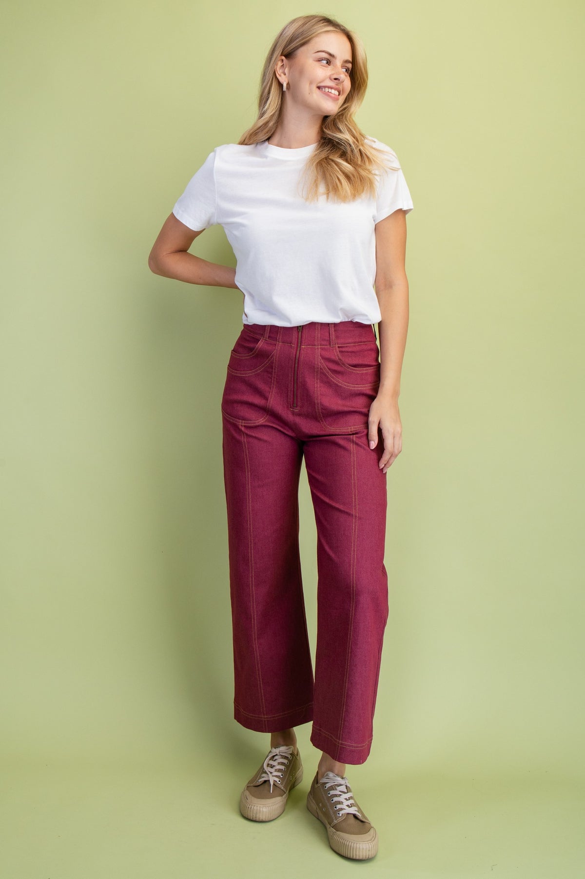 Gigio's Ankle Cropped Exposed Zipper Pants