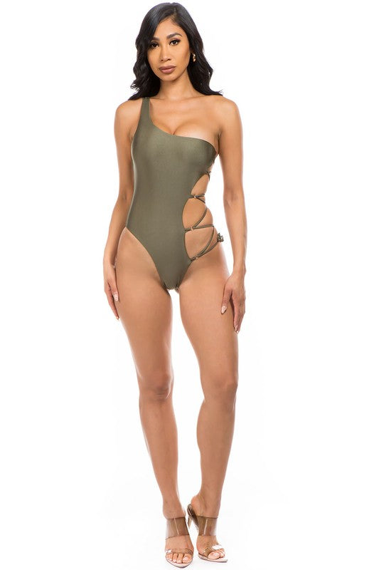 One Piece Sexy Side Cut Out Bathing Suit