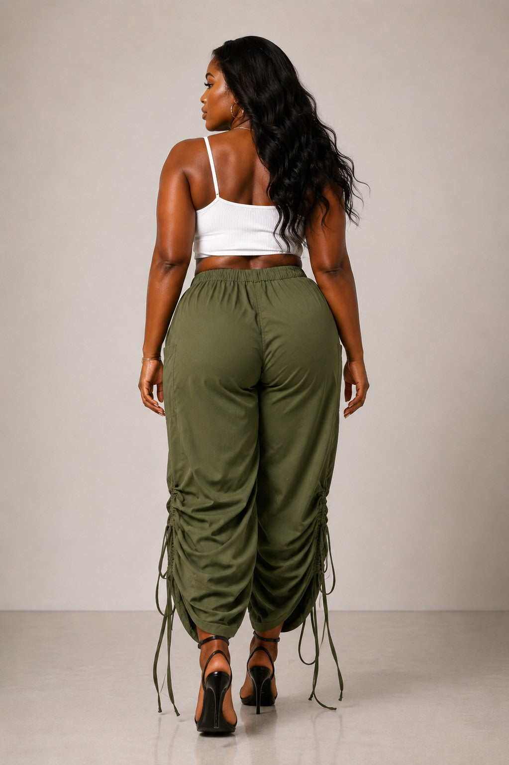 Loose Fit Palazzo Drawstring Pants