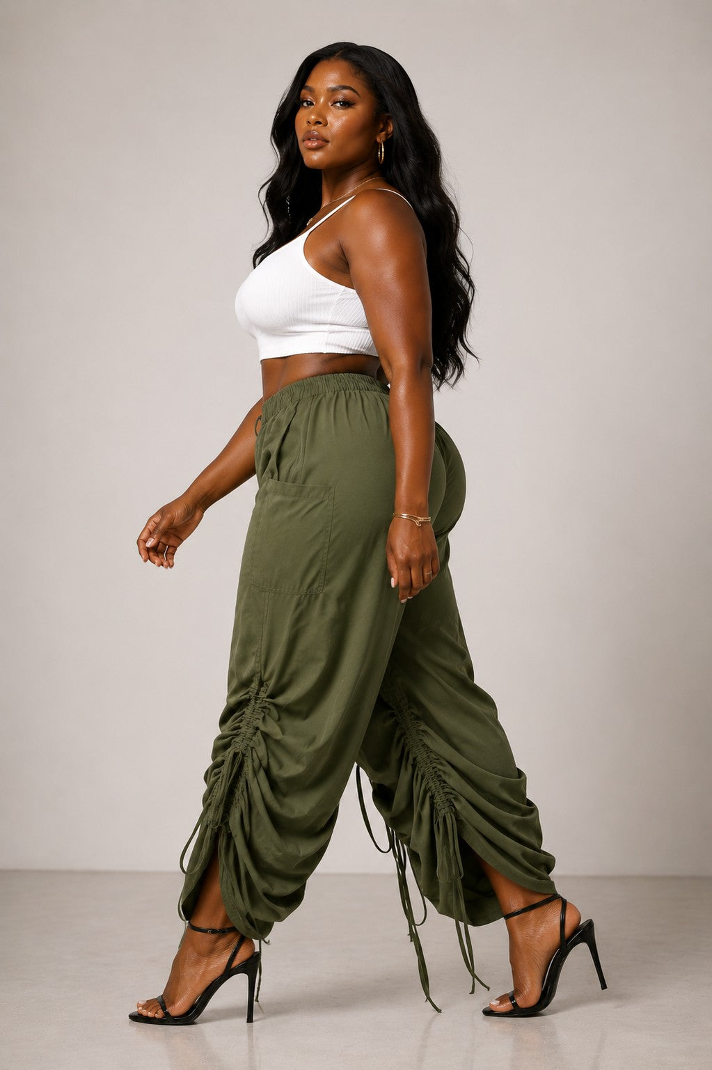 Loose Fit Palazzo Drawstring Pants