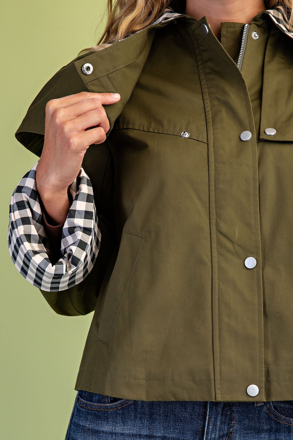 Gigio's Gingham Accented Jacket