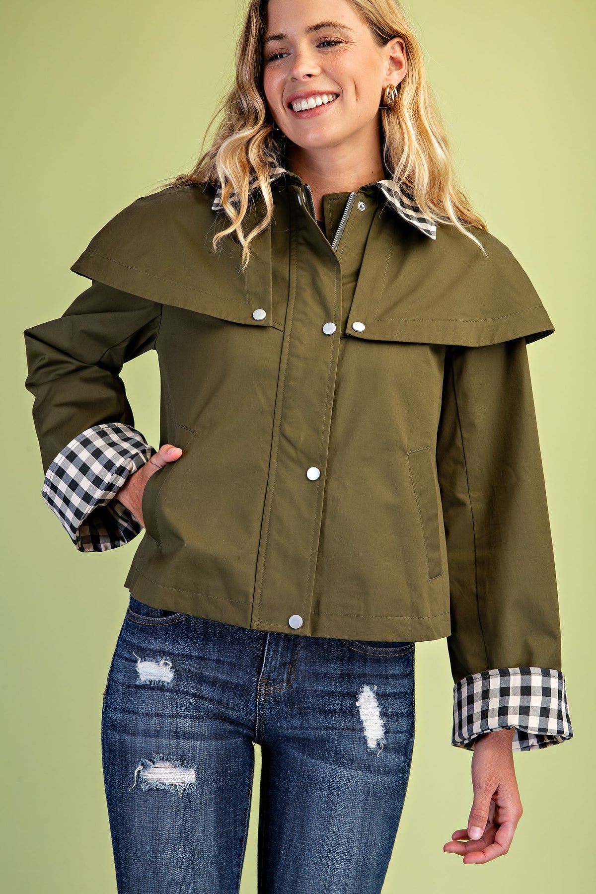 Gigio's Gingham Accented Jacket