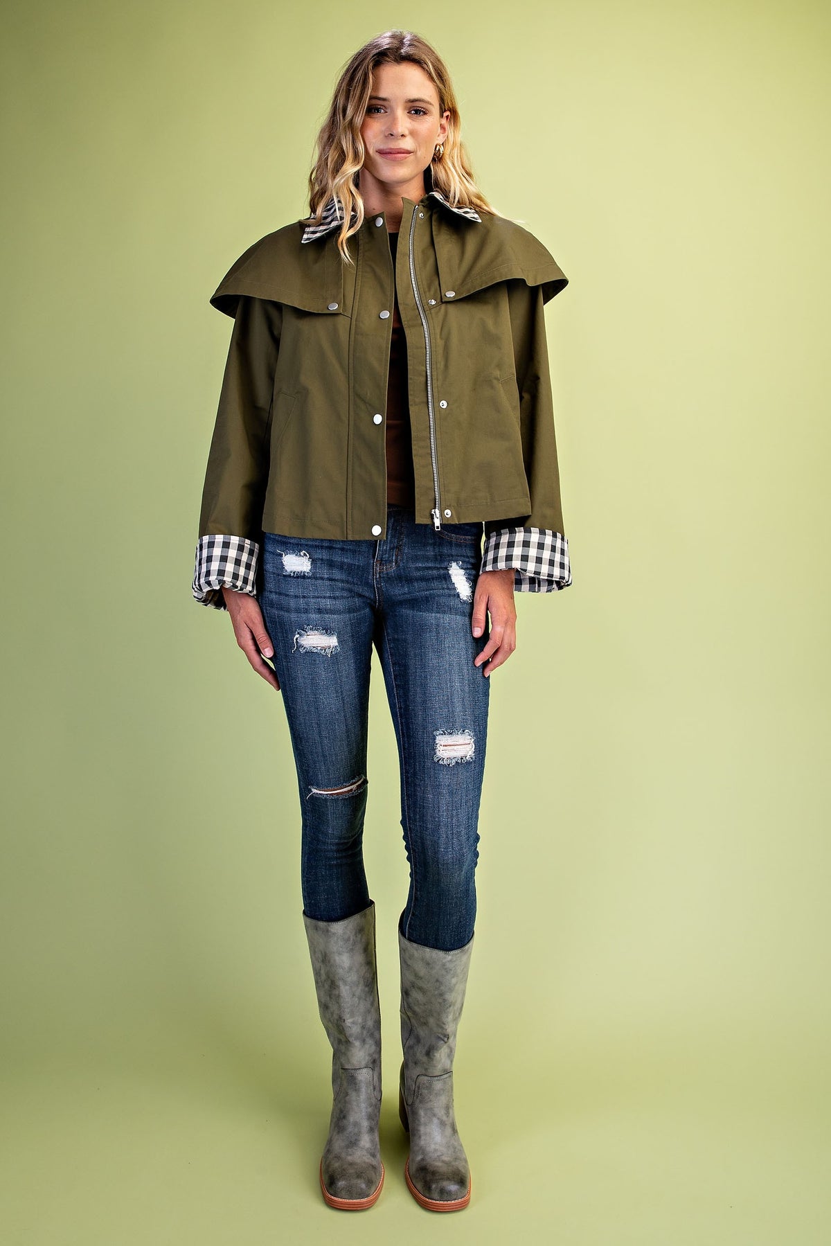 Gigio's Gingham Accented Jacket