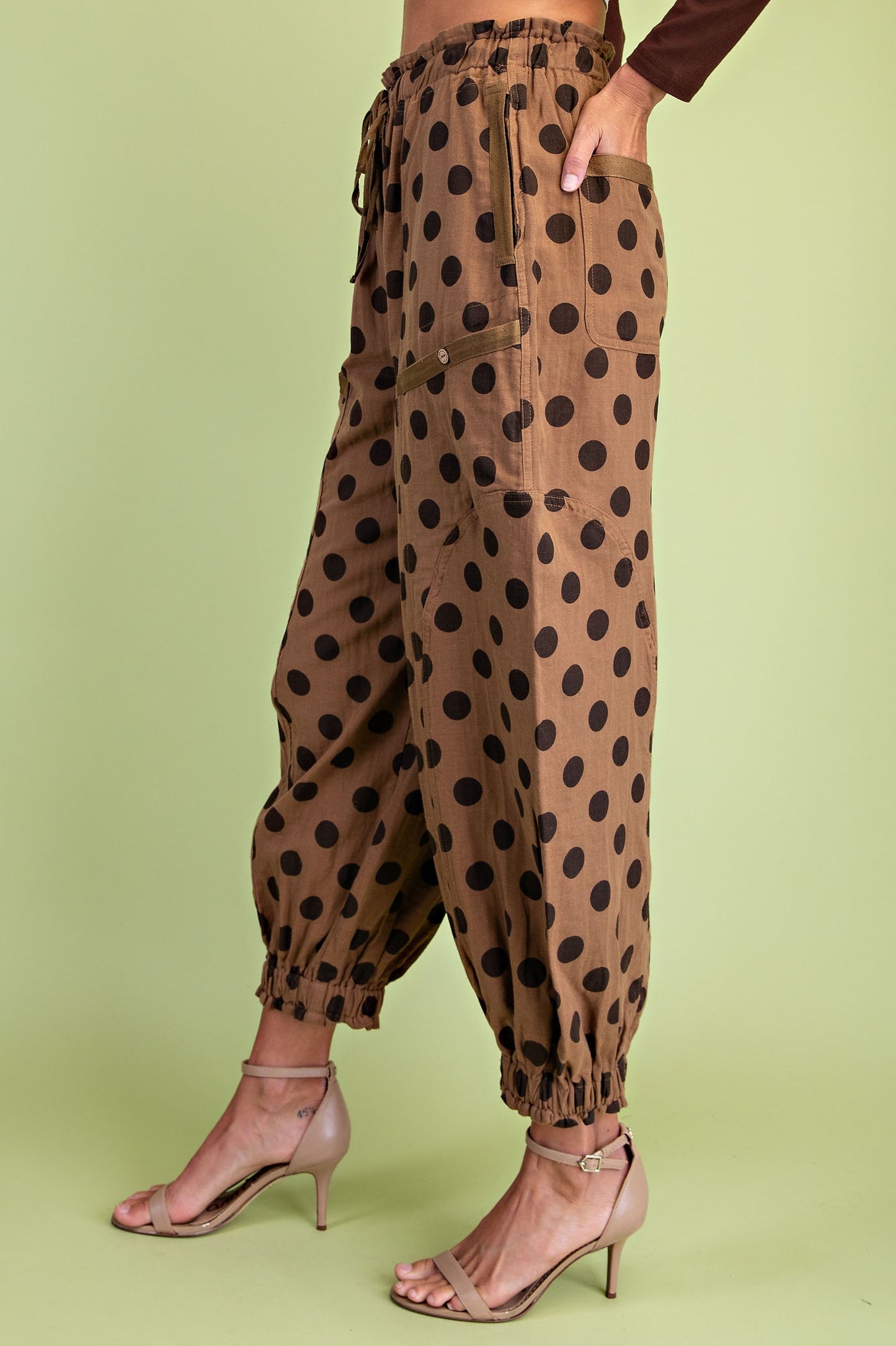 Gigio Polka-dot Gathered Ankle Parachute Pants