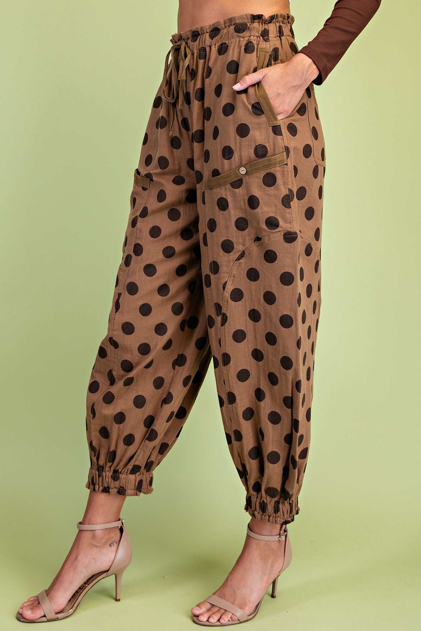 Gigio Polka-dot Gathered Ankle Parachute Pants