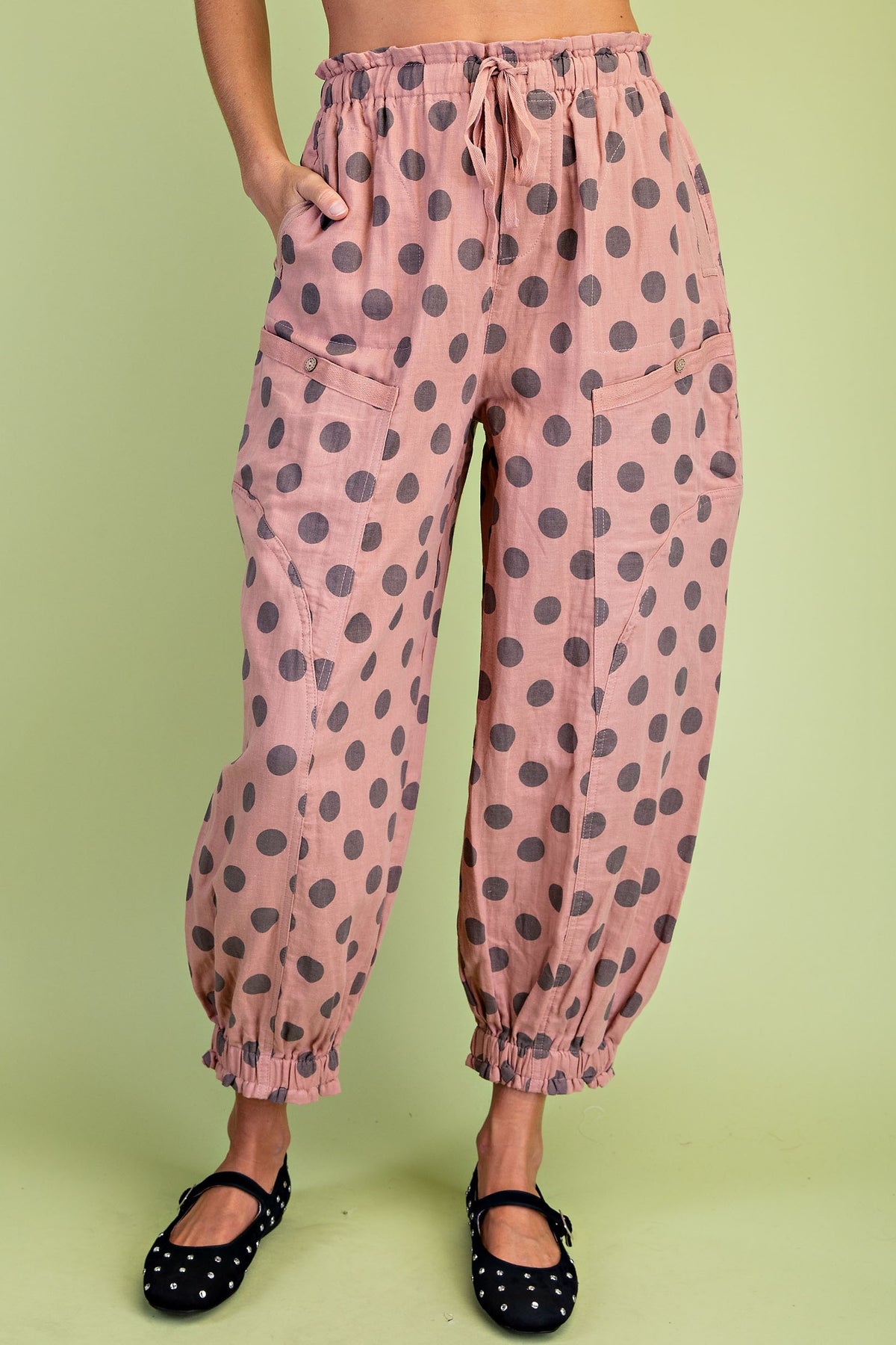 Gigio Polka-dot Gathered Ankle Parachute Pants