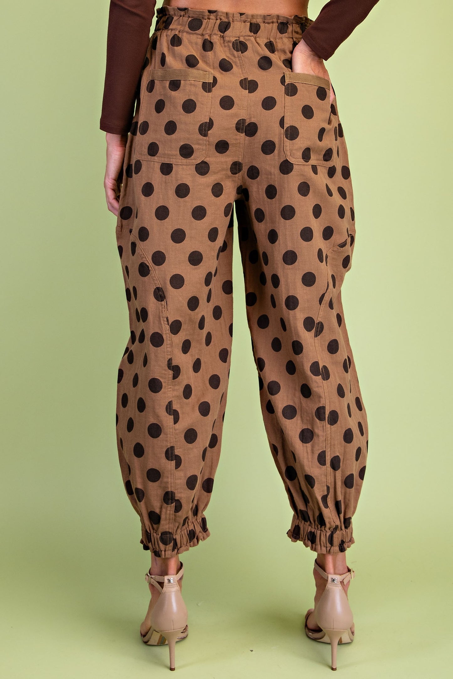 Gigio Polka-dot Gathered Ankle Parachute Pants
