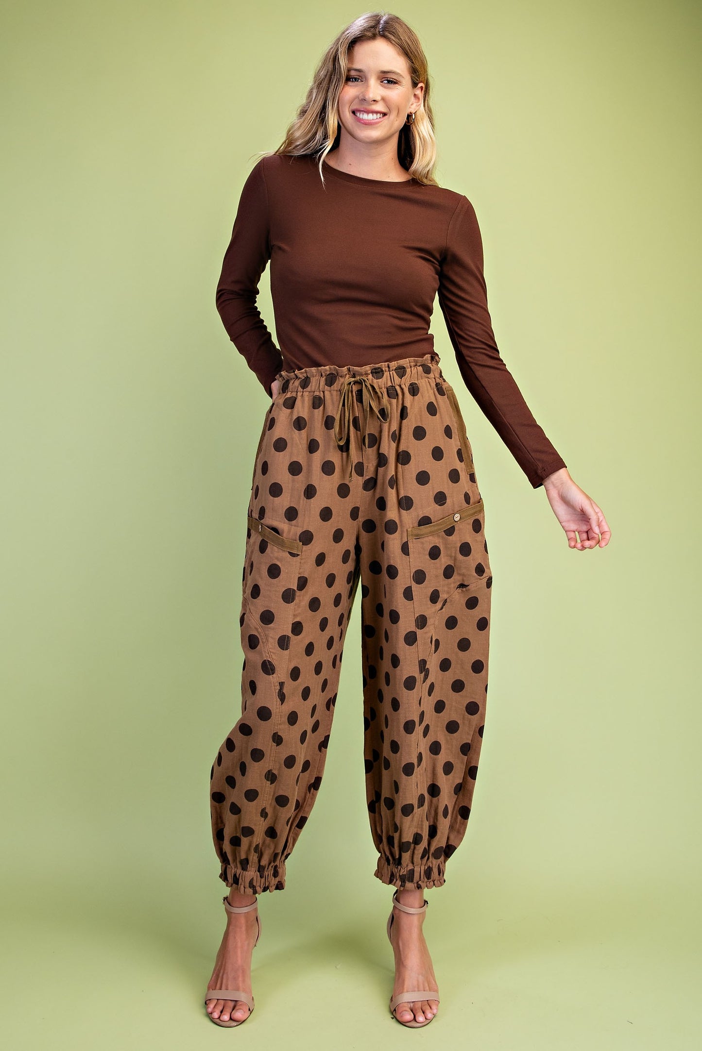 Gigio Polka-dot Gathered Ankle Parachute Pants